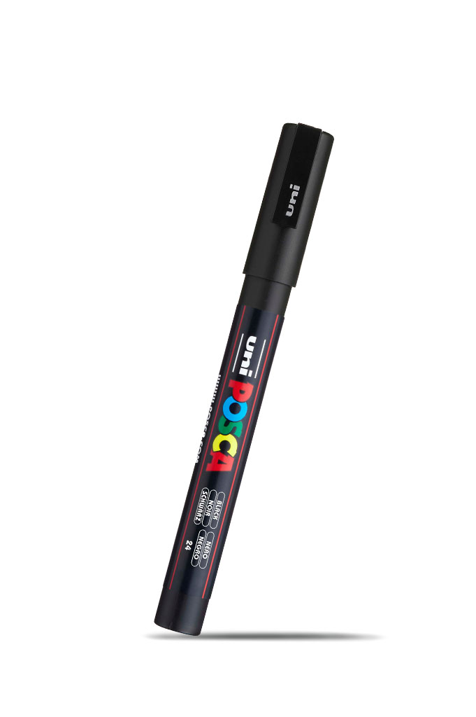 POSCA PC-3M Paint Marker Fine Bullet Tip Black - Image 2